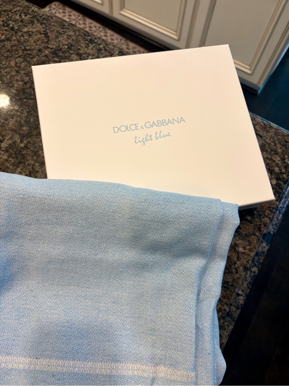 Dolce & Gabbana Light Blue Towel with Branded Gift Box - Picture 3 of 5